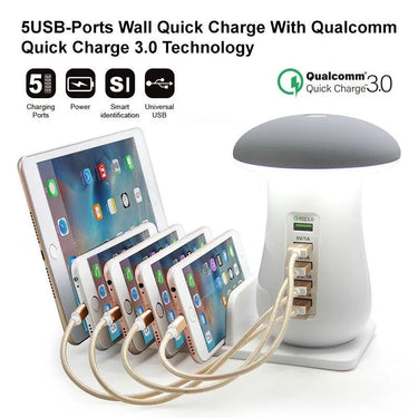 Mushroom Lamp LED Lamp Holder USB Charger - TechShopi